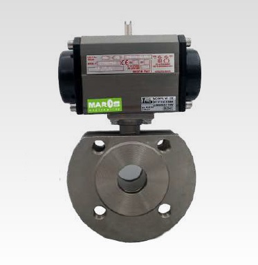 VALVOLA A SFERA A 2 VIE CORPO PIATTO (WAFER) ACCIAIO INOX AISI 316 MICROFUSO