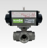 VALVOLA A SFERA A 3 VIE CORPO ACCIAIO INOX AISI 316 MICROFUSO, FORATURA T/L